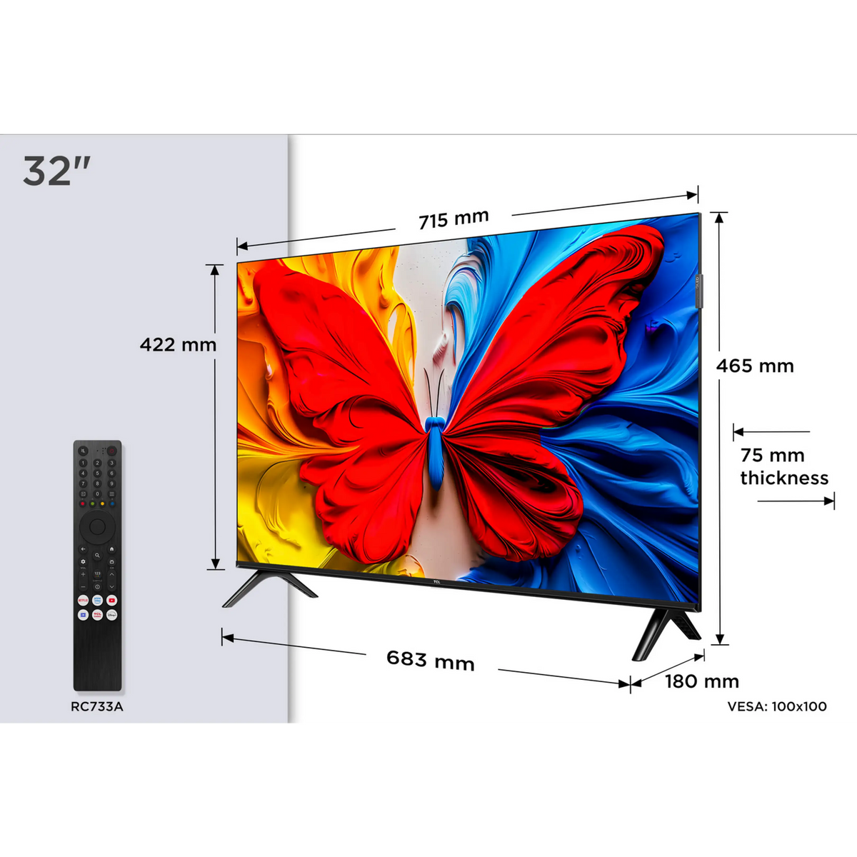TV QLED 32" - TCL 32S5K, Full-HD