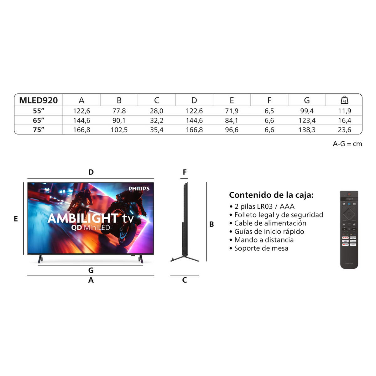 TV Mini LED 55" - Philips Ambilight
