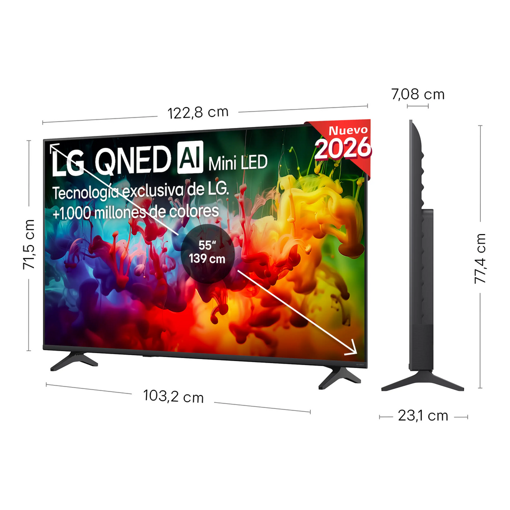 TV QNED Mini LED 55" - LG 55QNED72B6B (UHD 4K)