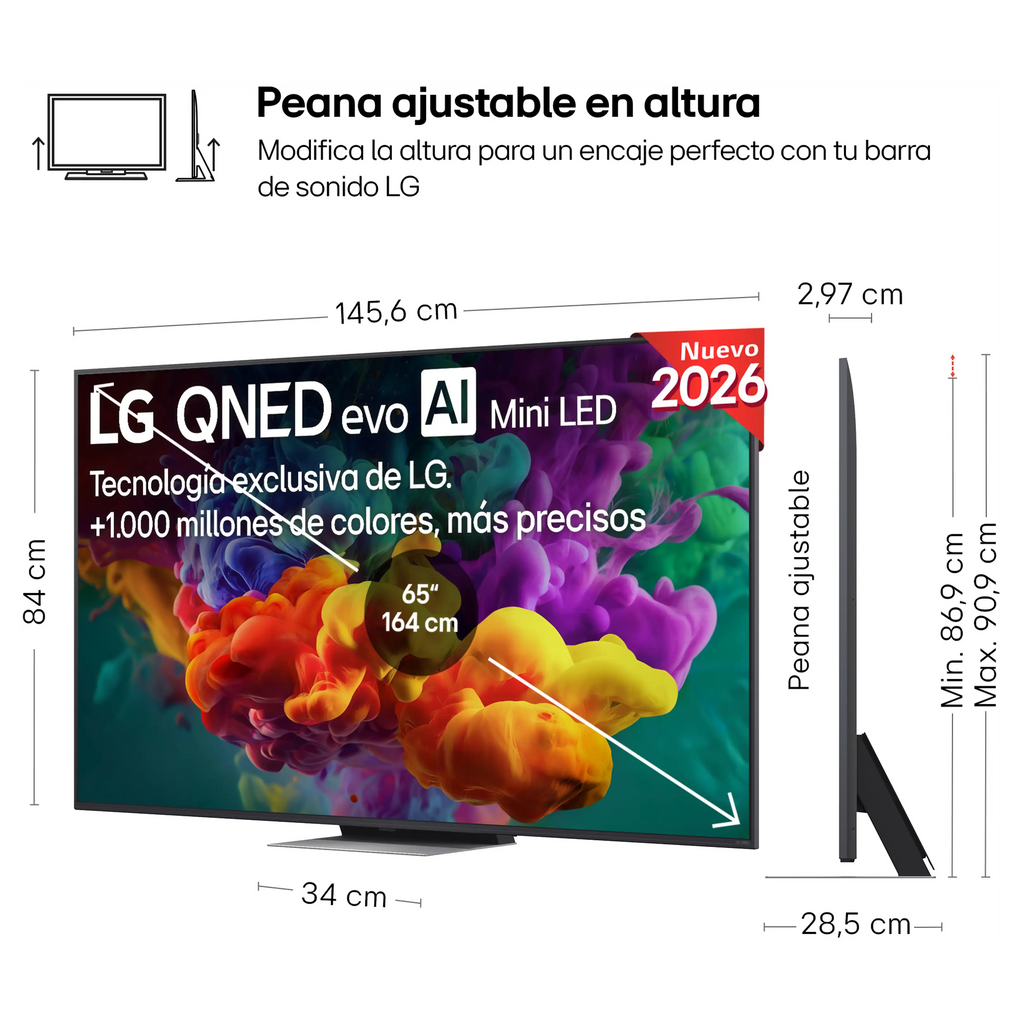 TV QNED Mini LED 65" - LG 65QNED86B6B (UHD 4K)