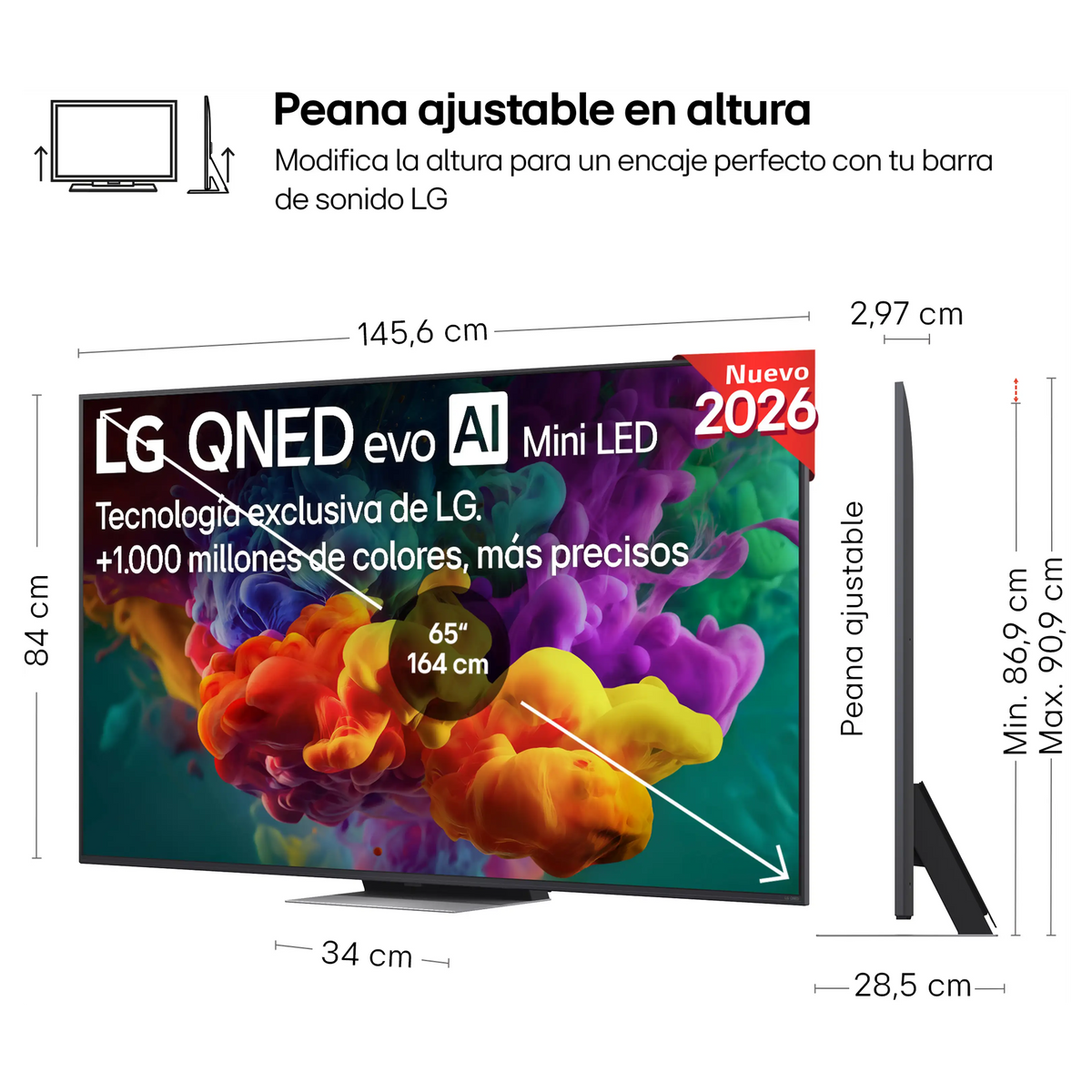 TV QNED Mini LED 65" - LG 65QNED86B6B (UHD 4K)