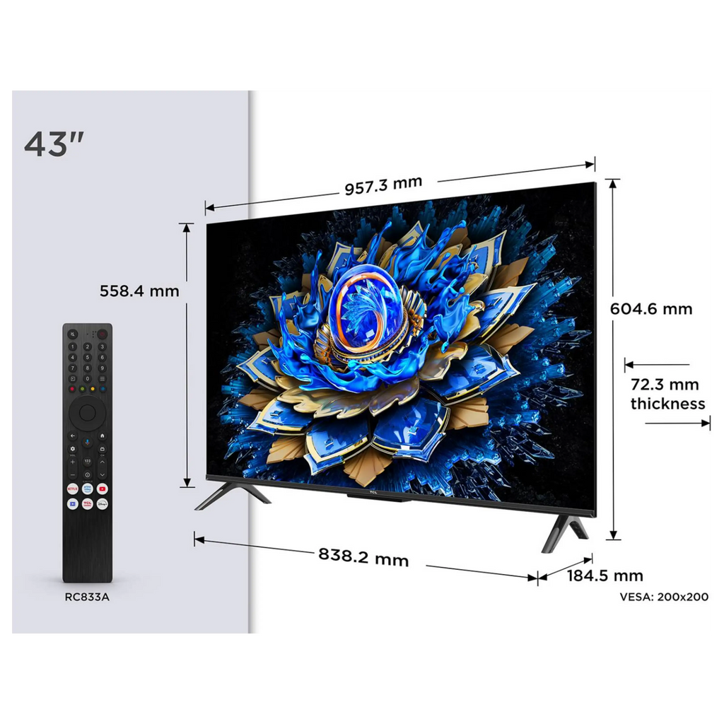 TV QLED 43" - TCL 43T69C, UHD 4K