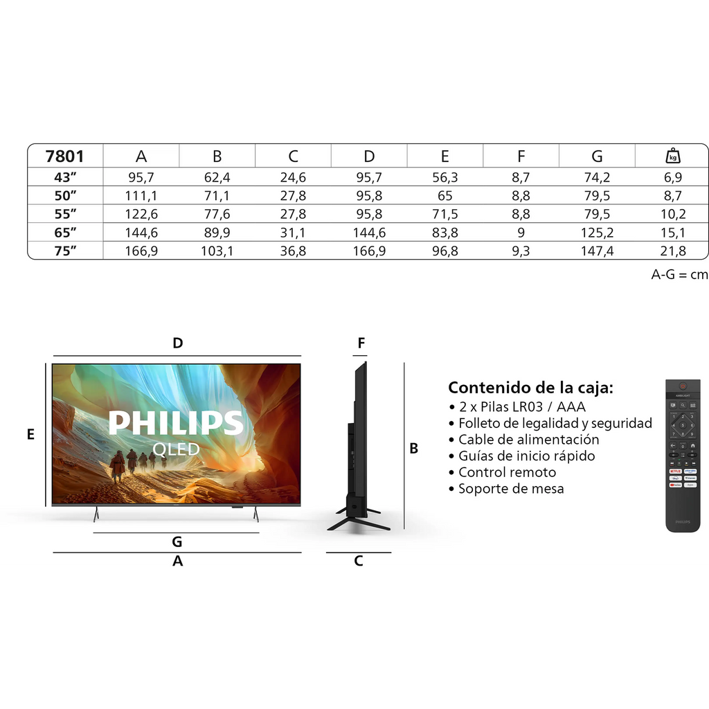 TV Neo QLED 55" - Philips 55PQS7801/12, UHD 4K